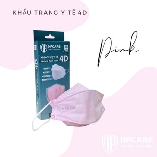 Khẩu trang y tế 4d npcare hàng xuất khẩu - màu hồng