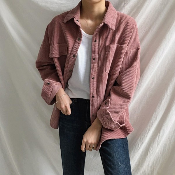 SUXI Áo Khoác Tay Dài Oversize Phong Cách Vintage Thời Trang Cho Nữ