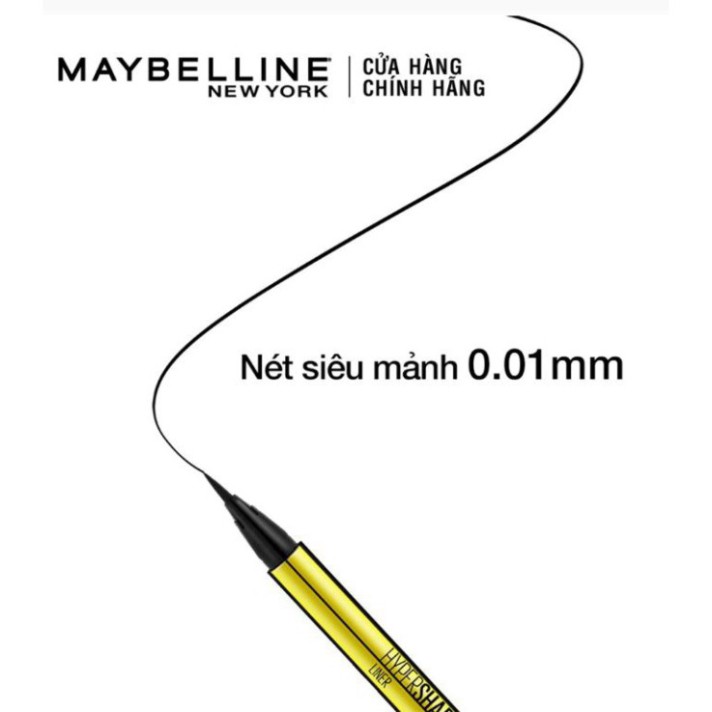 Bút Kẻ Mắt Nước Siêu Mảnh, Sắc Nét, Không Trôi Maybelline Hyper Sharp Laser Eyeliner (Nắp Vàng) 0.5g H90