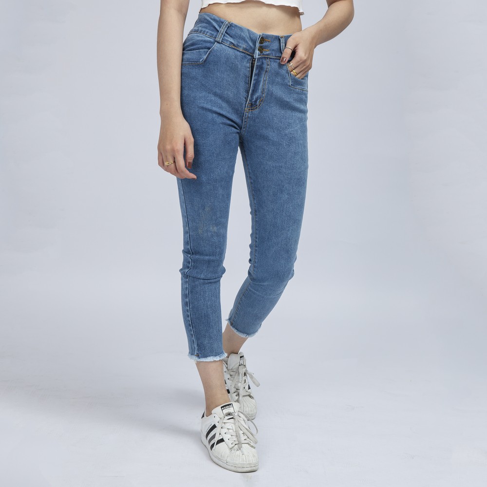 Quần Jean Nữ quần Jean Cạp Cao Xanh Trung Bình Co Giãn Thời Trang Cao Cấp QR10. xynhshop999 | BigBuy360 - bigbuy360.vn