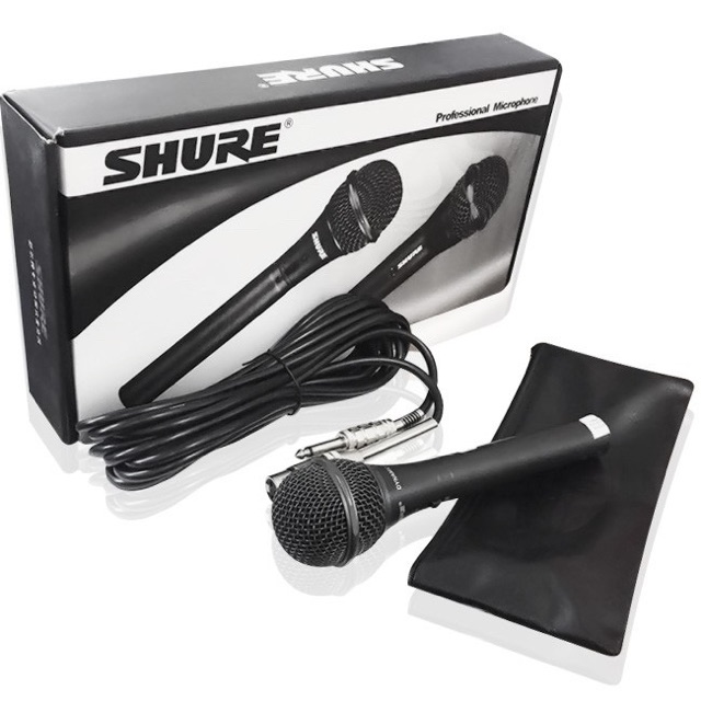 [Mã ELHACE giảm 4% đơn 300K] Micro Có Dây Karaoke SHURE SM-959 Full Box Tặng Kèm Bao Da