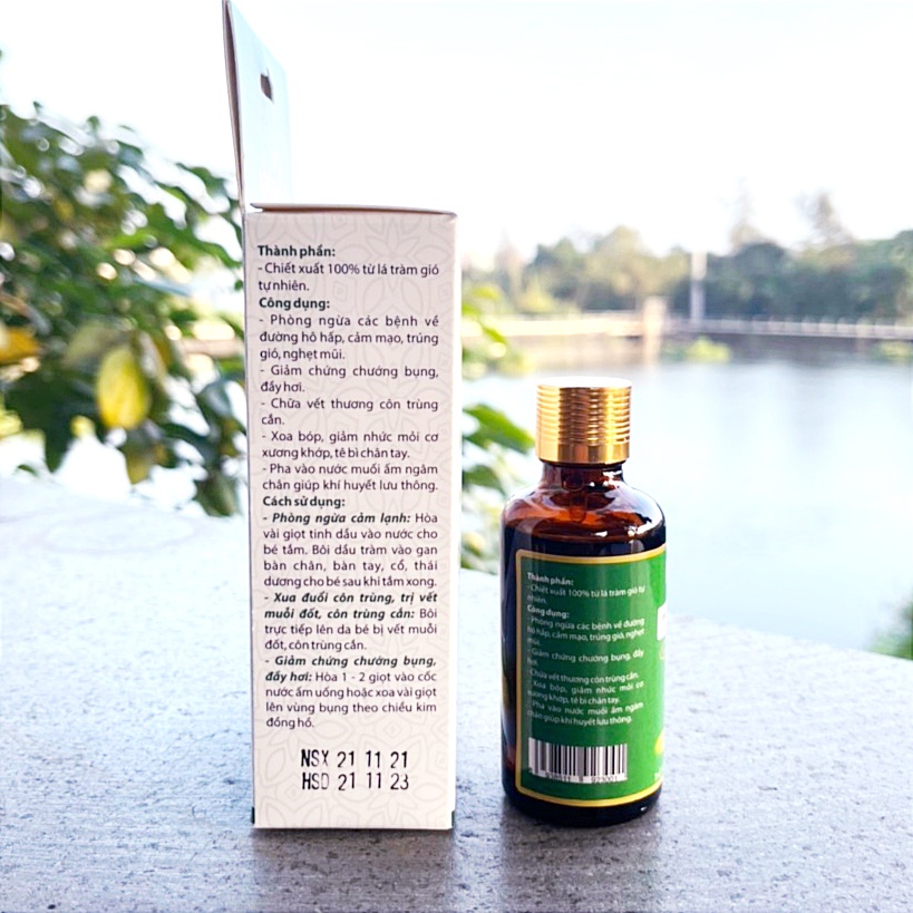 Tinh Dầu Tràm Cho Bé 50ml  Dầu tràm thiên nhiên giúp phòng ho, cảm lạnh, sỗ mũi cho bé hiệu quả