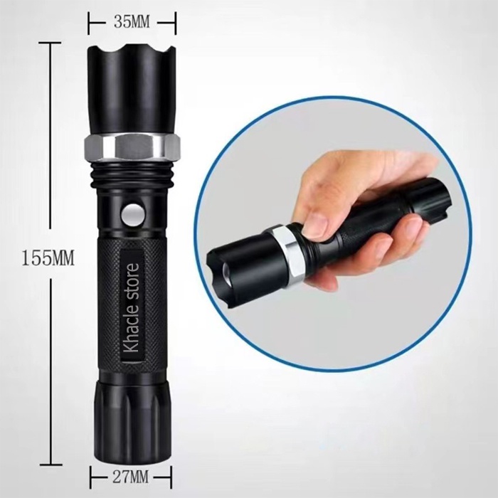 Đèn pin chống thấm nước mini YM-8110 METALSTORE pin sạc trên ô tô