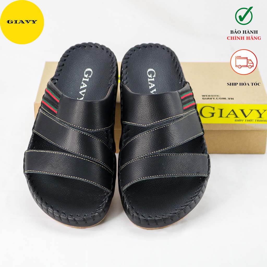 Dép da nam, dép da nam quai chéo DU0369 - GIÀY GIAVY