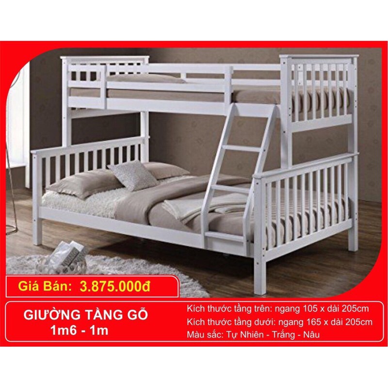 Giường Tầng 1m6 x 1m