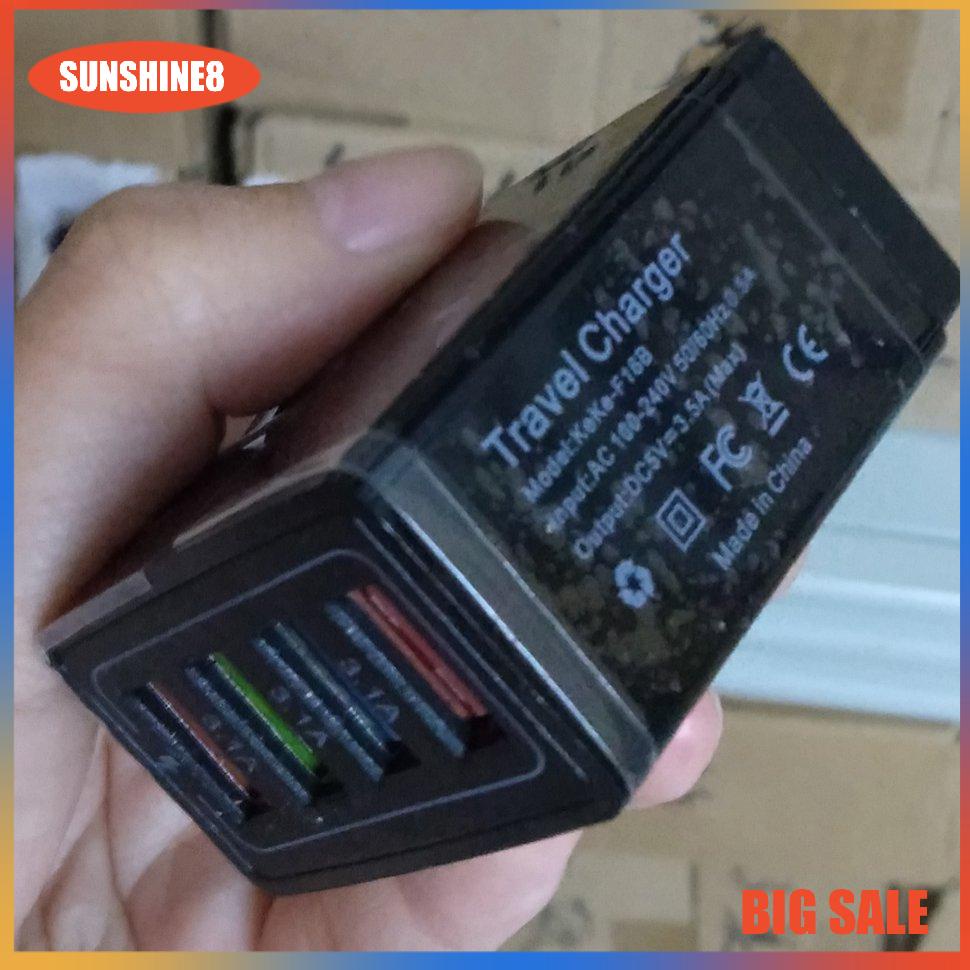 【SUN】Củ Sạc 4U Cổng USB Phích Cắm EU Cho Điện Thoại Di Động