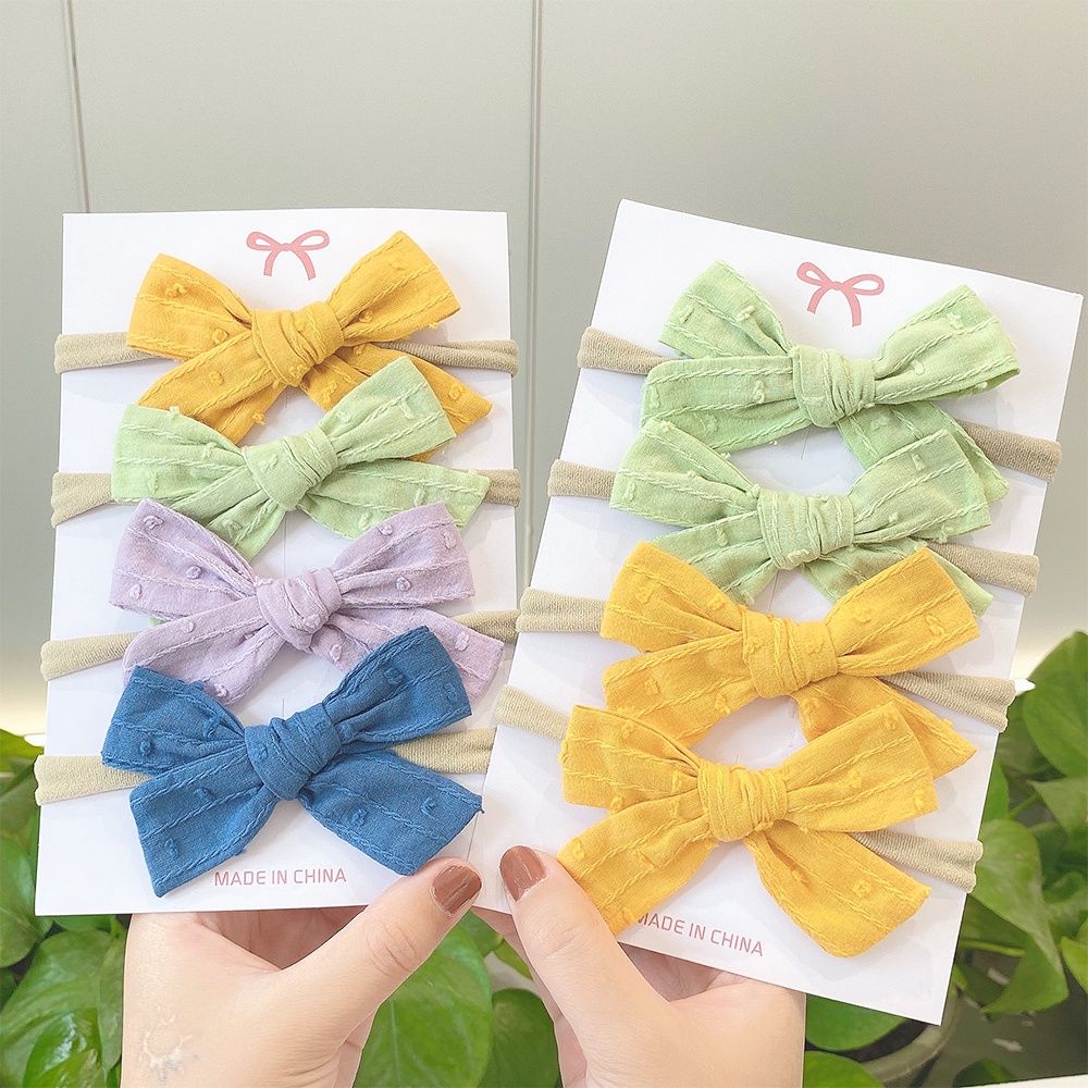 KIDSBOWS Set 4 Băng Đô Đính Nơ Dễ Thương Cho Bé