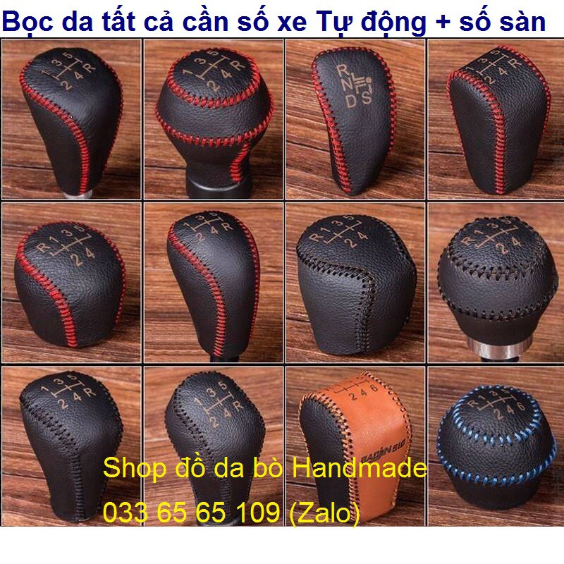 [Da bò 100%] Bọc da, bao da cần số, phanh tay tất cả các dòng xe ô tô, bảo hành 12 tháng, giá gốc xưởng