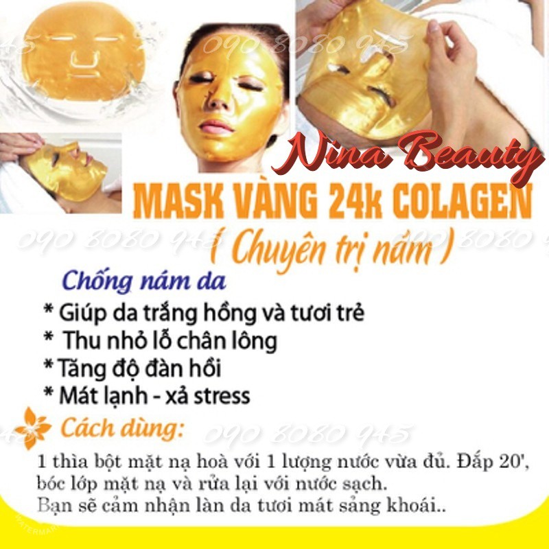 MẶT NẠ COLLAGEN VÀNG SÂM 24K Handmade