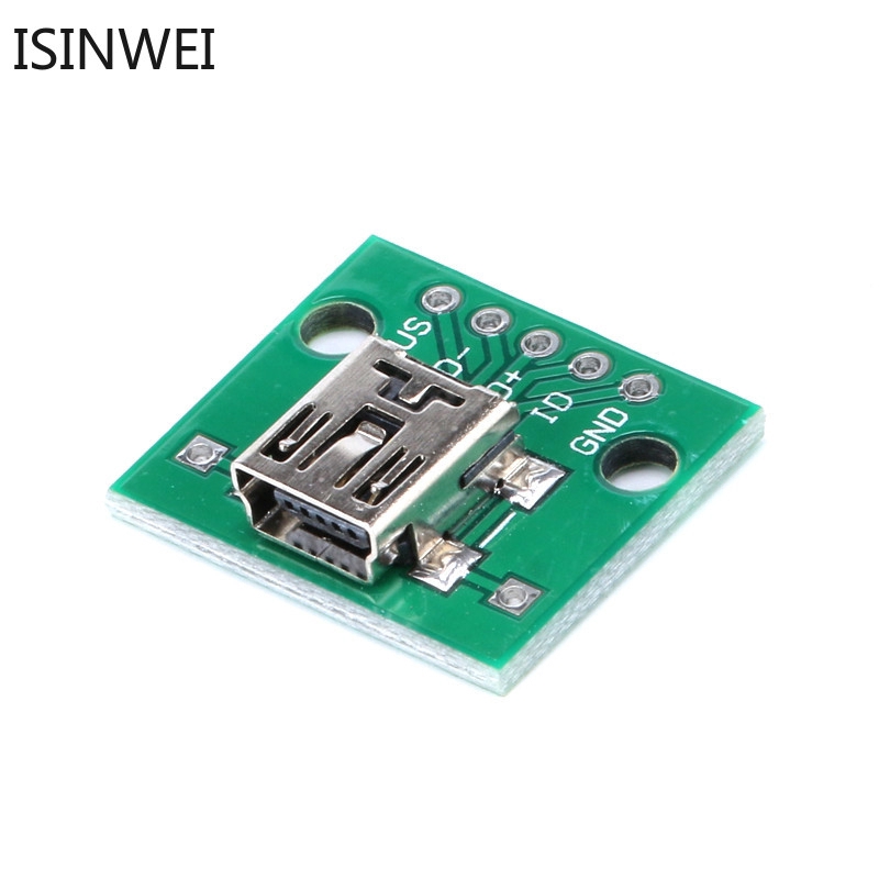 Bộ 5 thẻ chuyển đổi từ Mini USB sang DIP cho 2.54mm PCB 5P Female cổng USB-02
