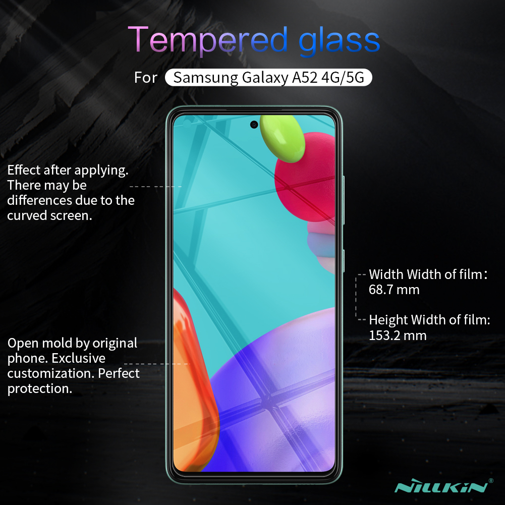 Kính cường lực Nillkin H cho Samsung Galaxy A52 4G / A52 5G / A52S chống cháy nổ 0.33mm 9H trong suốt chống lóa