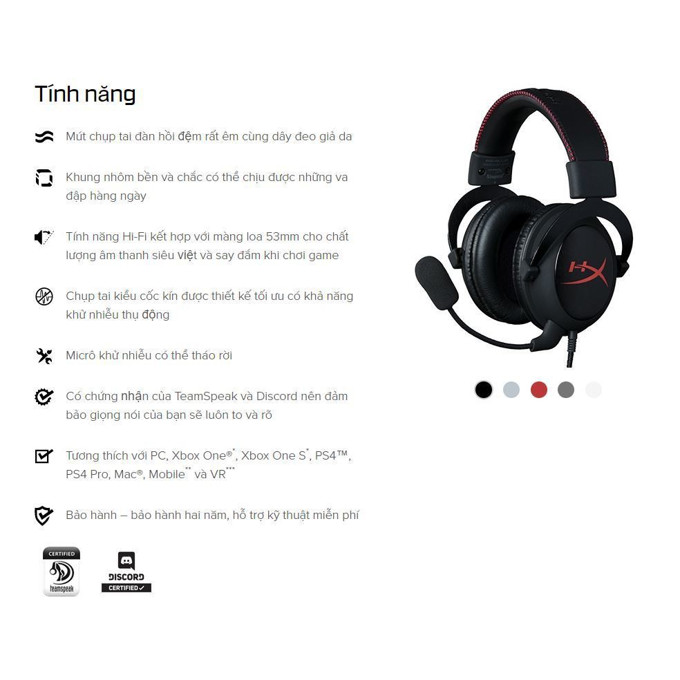 Tai nghe Kingston HyperX Cloud Silver