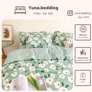 POLY HOA XANH CARO - Bộ vỏ chăn ga gối