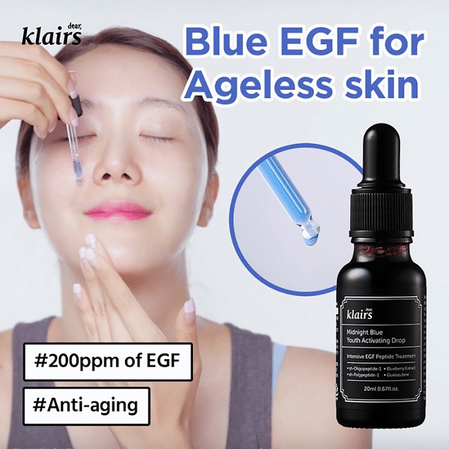 Tinh Chất Phục Hồi Da Ban Đêm Dear Klairs Midnight Blue Youth Activating Drop 20ml