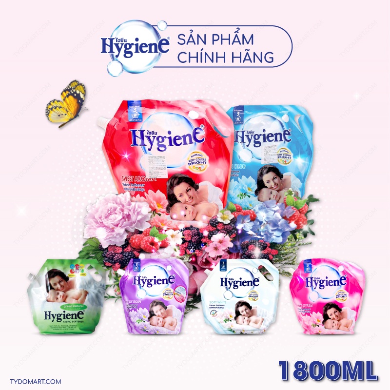 Nước xả vải Hygiene Túi 1800ml tiện lợi 6 loại hương