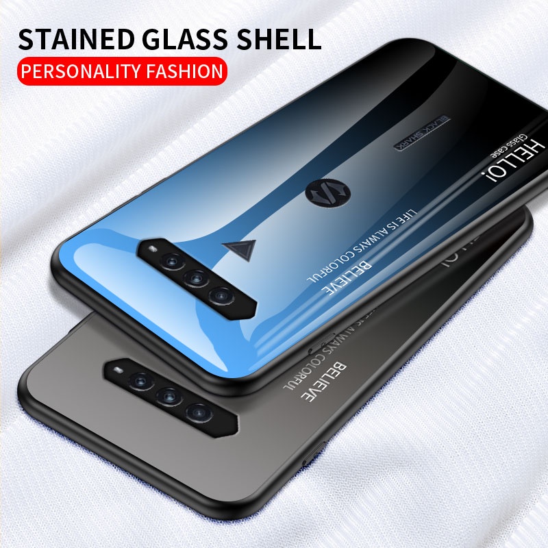 Ốp Điện Thoại Kính Cường Lực Bầu Trời Sao Viền Silicon Dẻo Chống Sốc Cho Xiaomi Black Shark 3 3s 3pro 4 4pro 5 5pro 5RS