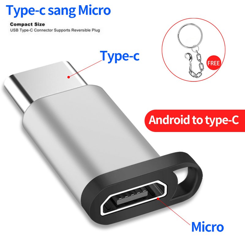 【Mua một tặng một】USB adapter truyền dữ liệu từ USB 2.0 Type C sang Micro USB Female USB 3.1