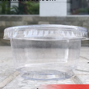 100 ly nắp cầu 200ml ~ 8oz đựng kem, chè cà phê, trà sữa mang về - Plastic cup take away 220ml