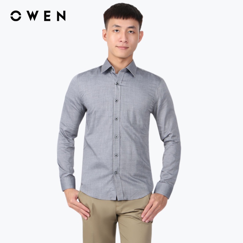 Áo sơ mi dài tay Nam Owen Bamboo Slim Fit Ghi - AS220136D