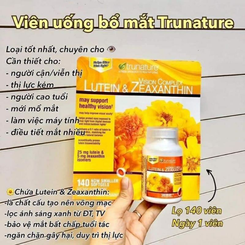 [Date 2024] Viên uống bổ mắt Trunature Vision Complex  Lutein &amp; Zeaxanthin