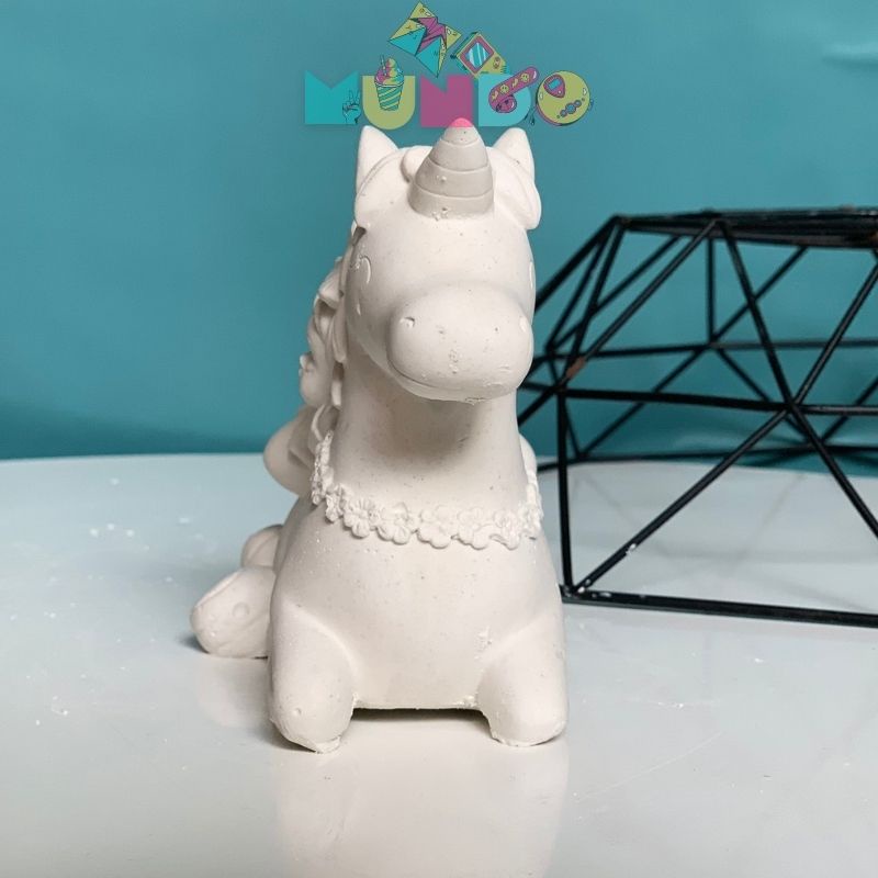 Tượng tô màu  cao cấp chọn mẫu SIZE L THIÊN THẦN UNICORN, tượng thạch cao MUNDO