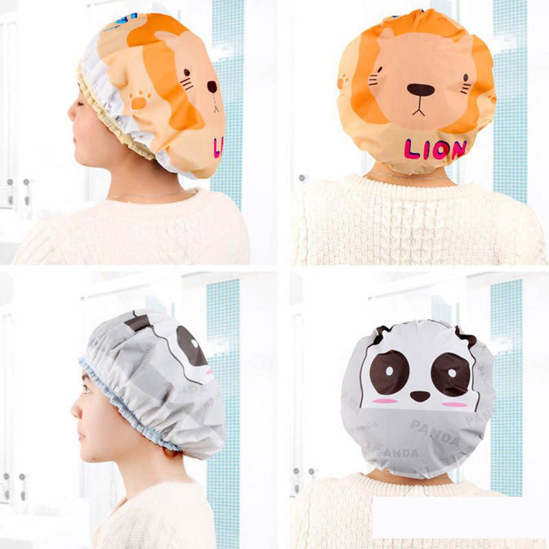 Mũ chụp tóc khi tắm in hình động vật dễ thương cho phụ nữ & trẻ em