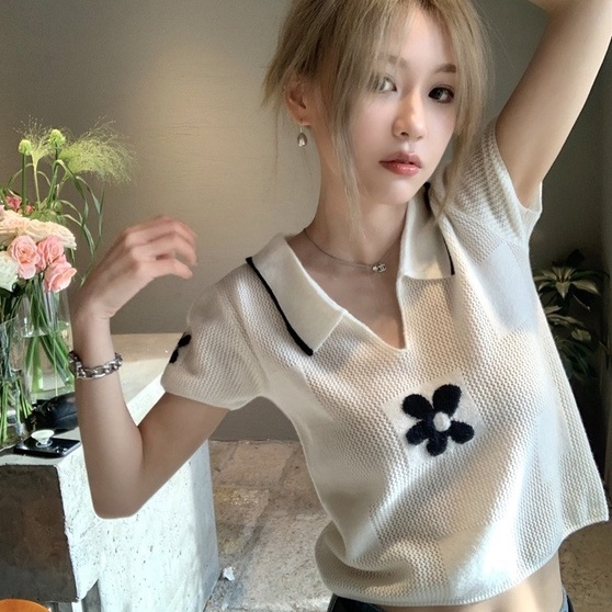 Áo thun polo dệt kim ZHELIHANGFEI tay ngắn thiết kế thời trang trẻ trung cá tính