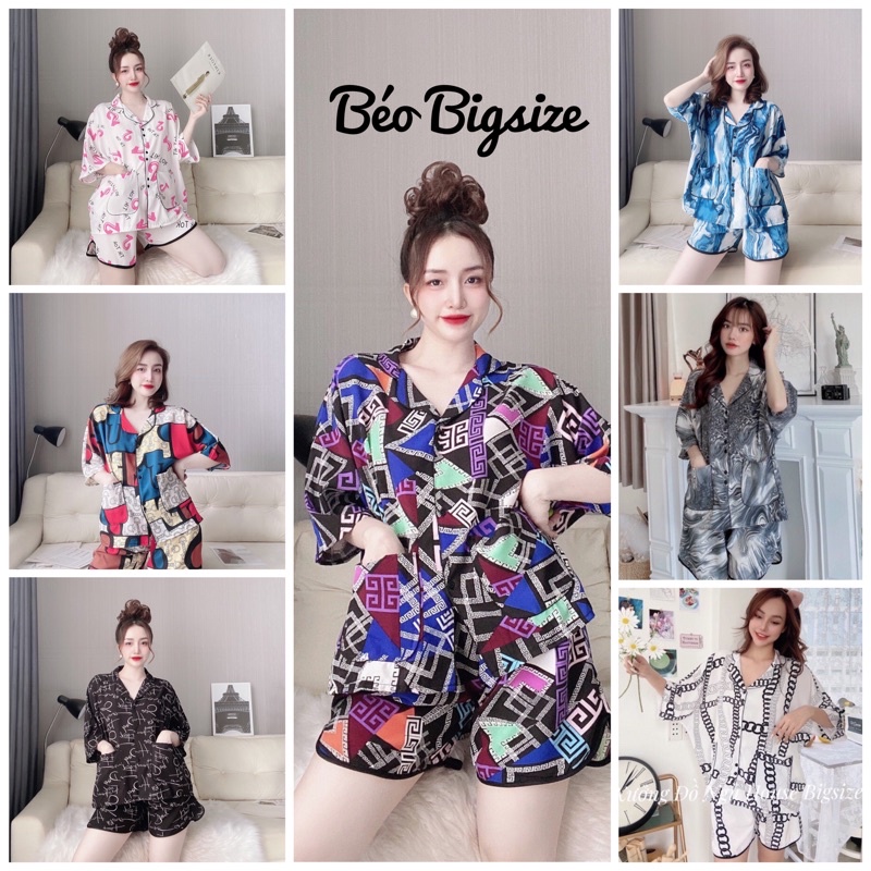 Đồ Ngủ -Pyjama Bigsize Cao Cấp size 40-95kg Mặc Nhà Đẹp,Chất Lụa Satin mát xịn