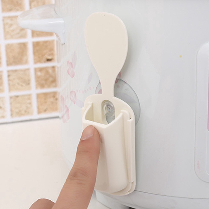 Giá đỡ để thìa múc cơm có cốc hút gắn tường/nồi cơm