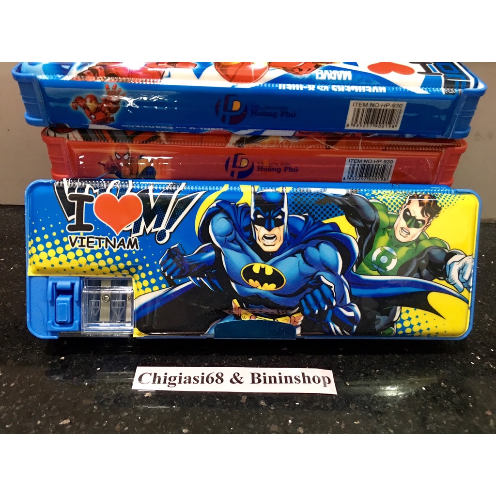 HỘP BÚT NHỰA 2 MẶT HOÀNG PHÚ CHO BÉ TRAI- BÉ GÁI- TOYS89