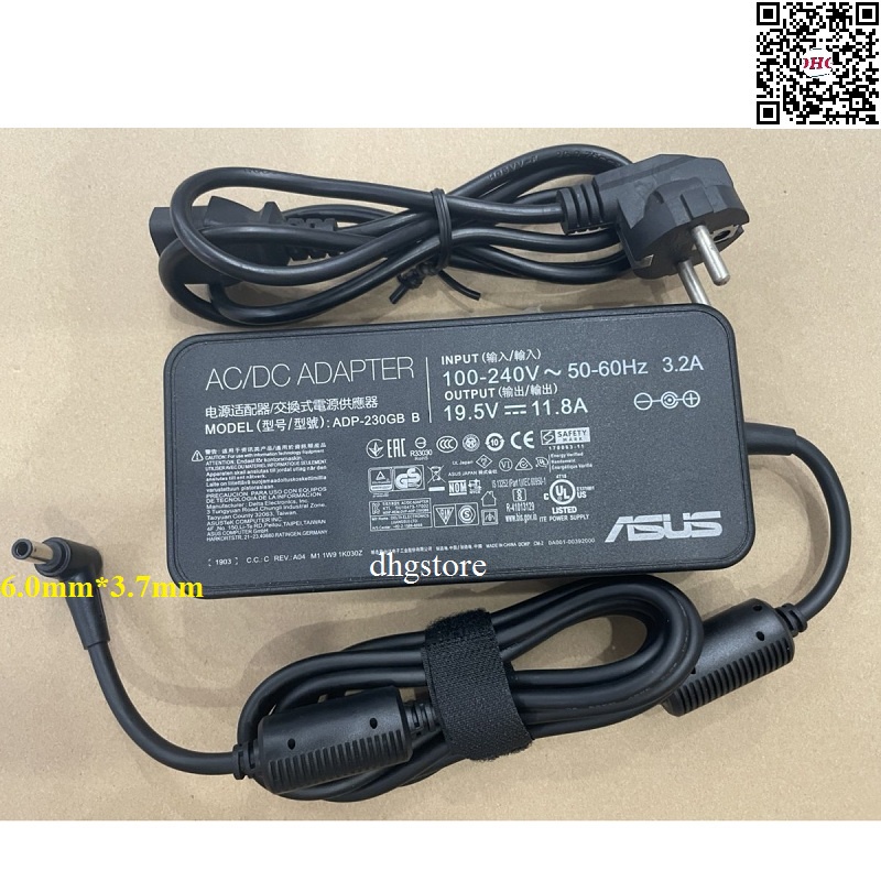 Sạc laptop Asus 19.5V- 11.8A 230W Chân Sạc 6.0mm*3.7mm Có Kim