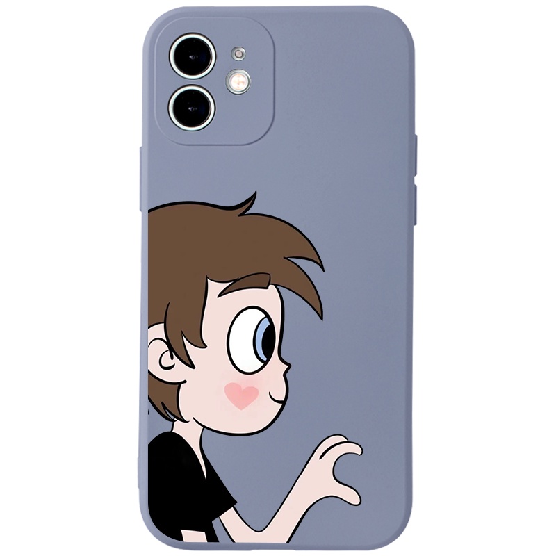 Ốp lưng JURSUE hoạt hình cặp đôi dễ thương đẹp cho iPhone 13 12 11 Pro Max SE 2020 X XR XS 8 7 ip 6S 6 Plus Y2069