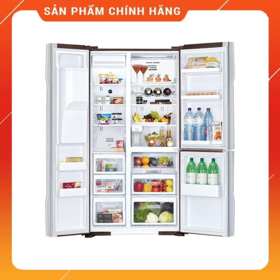 [ FREESHIP KHU VỰC HÀ NỘI ] Tủ lạnh Hitachi  side by side 3 cửa màu gương sọc R-FM800AGPGV4X(DIA) BM