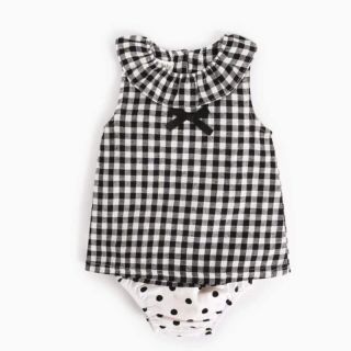 Set áo kẻ caro kèm chip cho bé