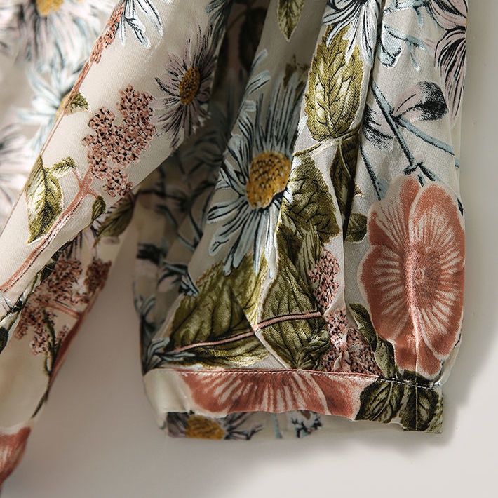 Áo Sơ Mi Chiffon Cổ Tròn Dáng Rộng In Họa Tiết Phong Cách Phương Tây Thời Trang Mùa