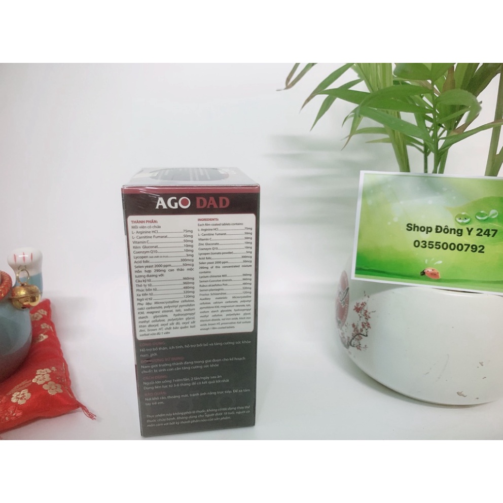 ✅ Ago Dad - Hỗ trợ bổ thận, tăng chất lượng tinh trùng, tăng cường sinh lý nam (50 viên)