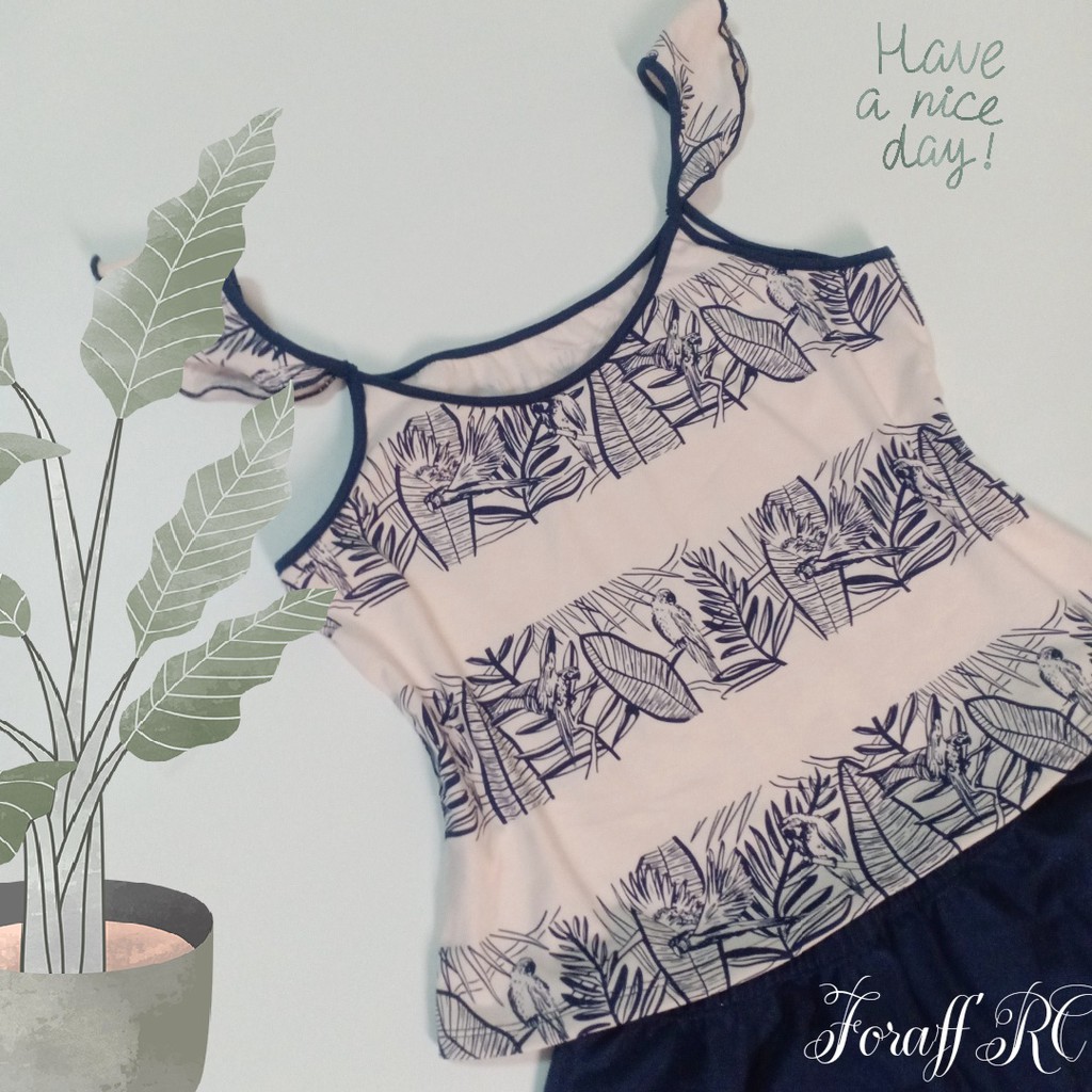 Đồ bộ ngủ nữ RCB02, hai dây thun cotton 2 chiều dành cho người dưới 60kg | BigBuy360 - bigbuy360.vn