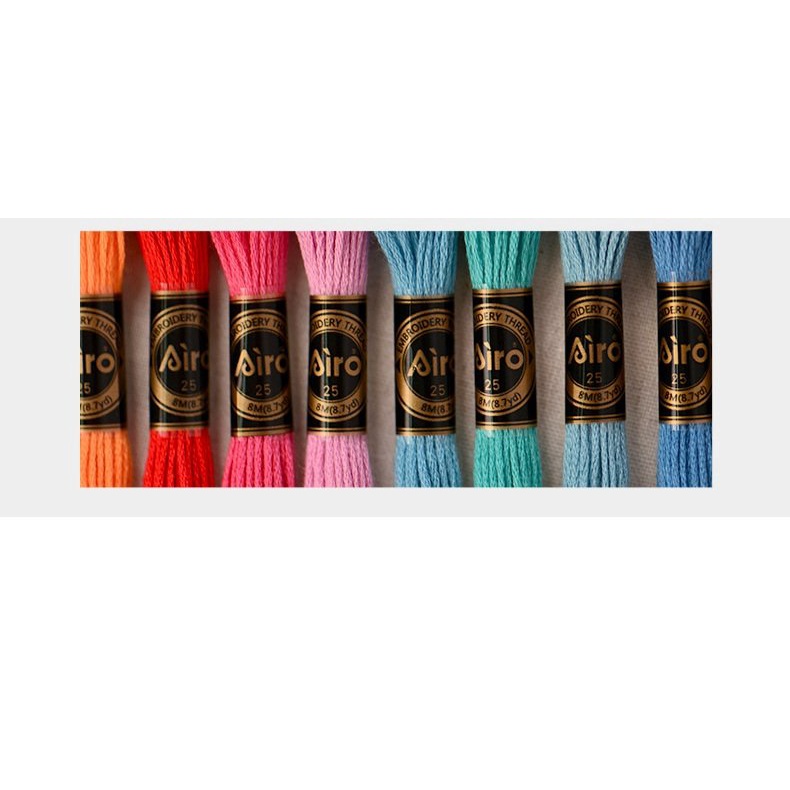 ☘Giá 1.800đ/ tép☘49 Set chỉ thêu Airo full 482 màu/ chỉ thêu cotton thêu tranh chữ thập, thêu khăn _ áo.