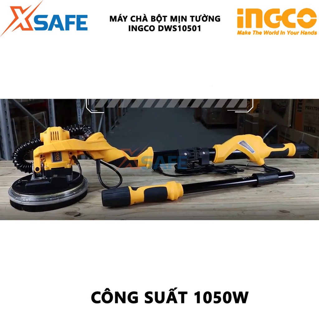 Máy chà bột mịn tường INGCO DWS1050 công suất 1050W tốc độ không tải 600-2300 rmp, đường kính đĩa chà 215mm - chính hãng