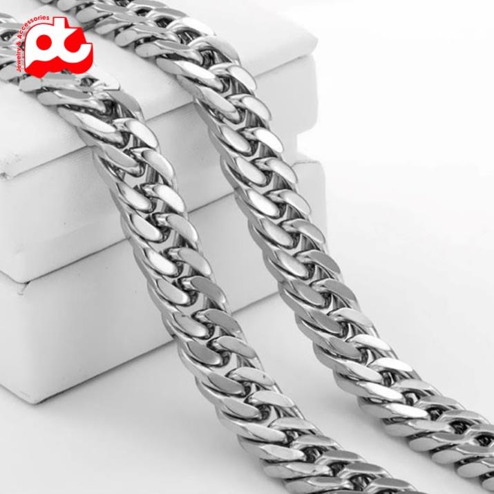 Dây chuyền nam cao cấp thời trang đẹp titan thép không gỉ kiểu lặc đôi PT JEWELRY kích cỡ 10mm PTDCNA188