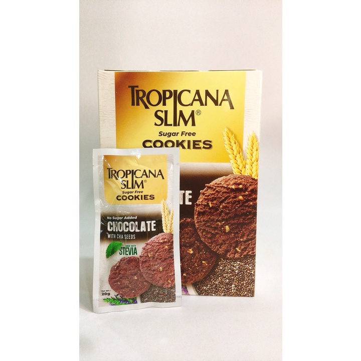 Combo 2 Hộp Bánh Quy Ăn Kiêng Vị Socola Hạt Chia Thương Hiệu Tropicana Slim - Nhập Khẩu Indonesia