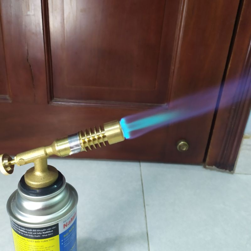 Đèn khò gas 1300 độ bằng đồng nguyên khối 818 độ bền cao - đèn khò ga mini - khò lửa mini