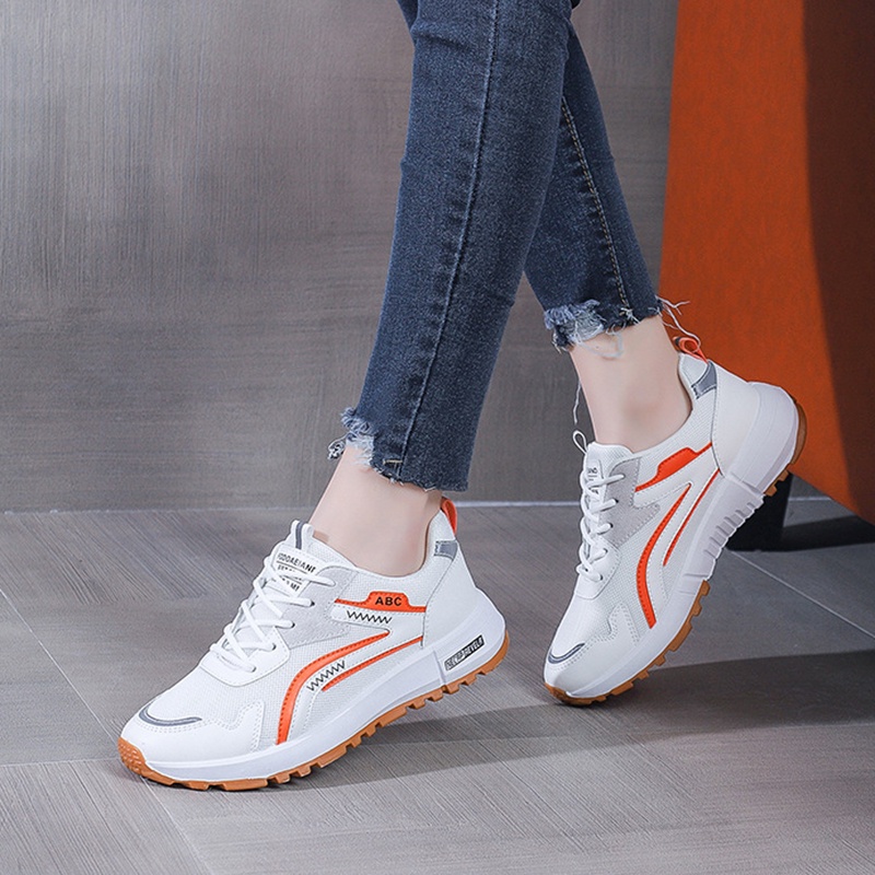 Giày chạy bộ thể thao IELGY cột dây thoáng khí phong cách Hàn Quốc dành cho nữ