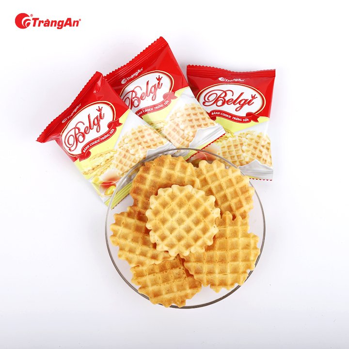 Bánh cookie Belgi trứng sữa 333g, tặng kèm túi giấy, thương hiệu Tràng An