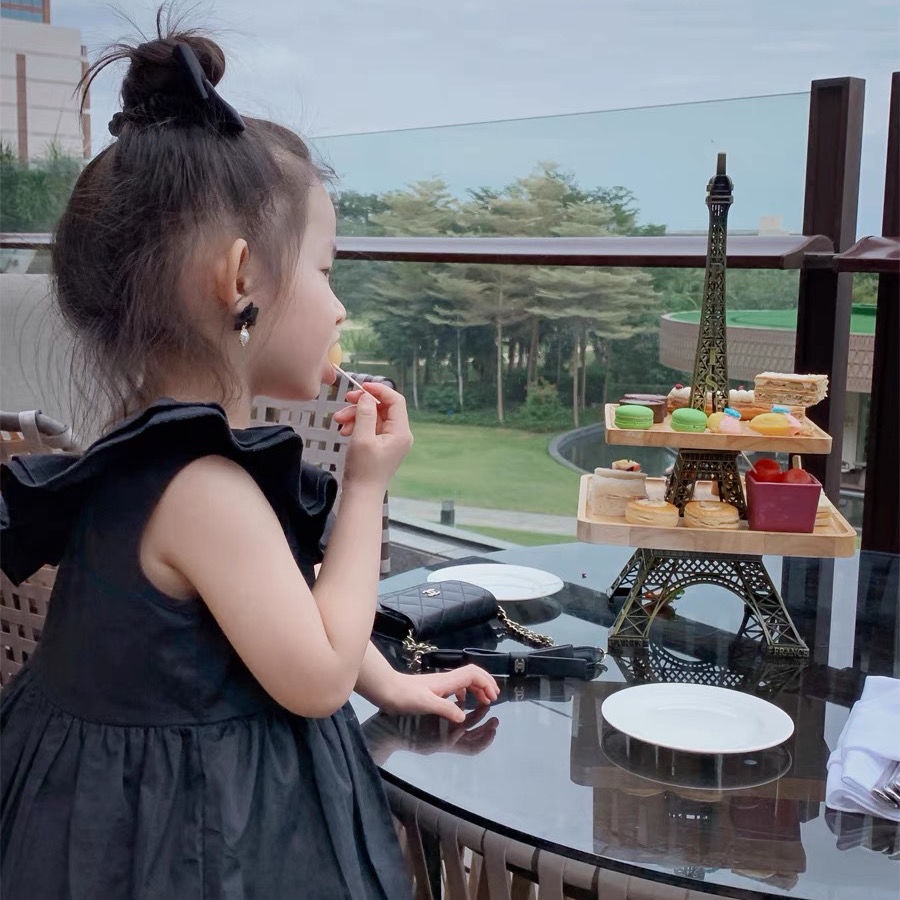 Đầm Công Chúa Không Tay Màu Đen Thời Trang Xuân Hè Hàn Quốc Cho Bé Gái