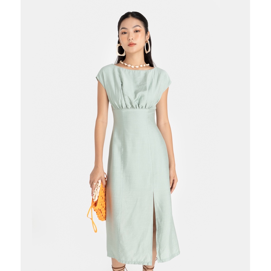 Đầm Suông Thời Trang Nữ HNOSS Dáng Lửng Xẻ Tà HNDLU054