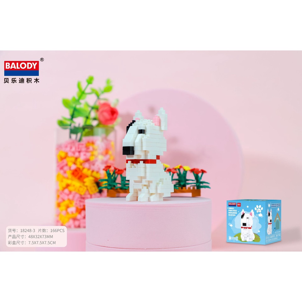 Balody Mini Khối Hội Động Vật Mô Hình Shiba Chó Husky Kim Cương Gạch Schnauzer Trẻ Em Bé Gái Quà Giáng Sinh Cửa Hàng Thú Cưng 18248
