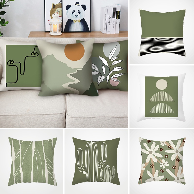 Vỏ Gối Sofa Thoáng Khí Có Khóa Kéo Họa Tiết Trừu Tượng Hiện Đại