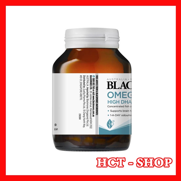 [CHÍNH HÃNG] Dầu Cá Blackmores Omega Brain High DHA Fish Oil Lọ 60 Viên Giúp Sáng Mắt Chống Mỏi Mắt