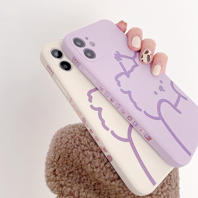 Ốp lưng iphone Gấu sinh nhật cạnh vuông in hình 6/6plus/6s/6splus/7/7plus/8/8plus/x/xs/11/12/pro/max/plus/promax/mini | BigBuy360 - bigbuy360.vn